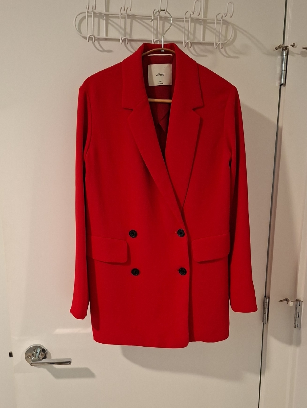 Wilfred (Aritzia) Vibrant Red Oversized Drapey Double-breasted Blazer (Size XXS)
